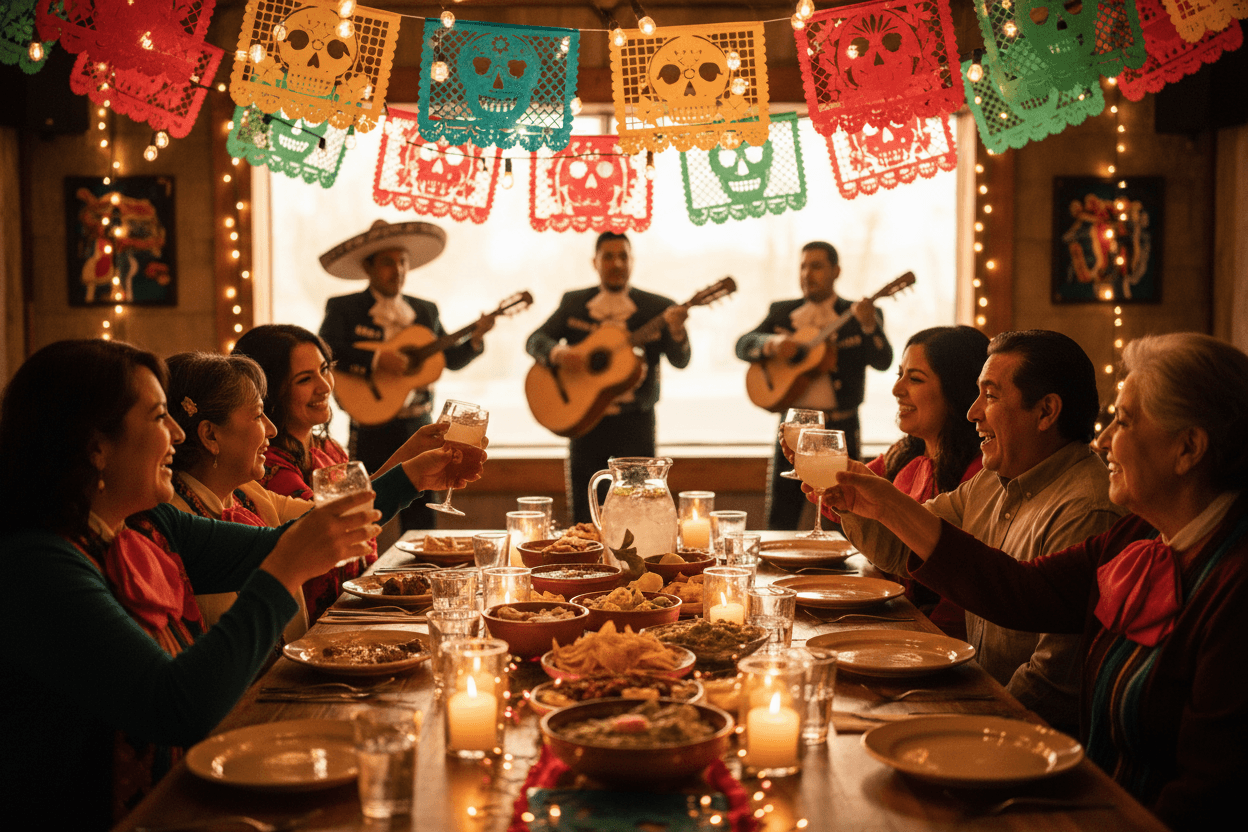Celebration with mariachi at Mi Lindo Guanajuato
